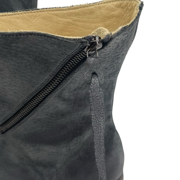 MA+ Maurizio Amadei Spiral Side Zip Boot S1G3Z Black Distressed Leather 8.5-9 39 - Picture 13 of 15